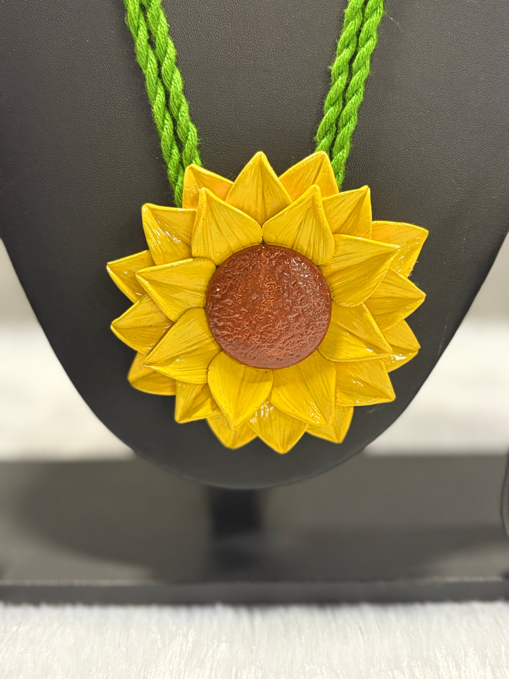 Polymer clay Big sunflower neckpiece| CJS002