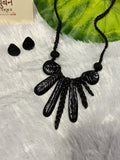 Polymer clay boho design neckpiece(black)| CJB001