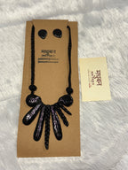 Polymer clay boho design neckpiece(black)| CJB001