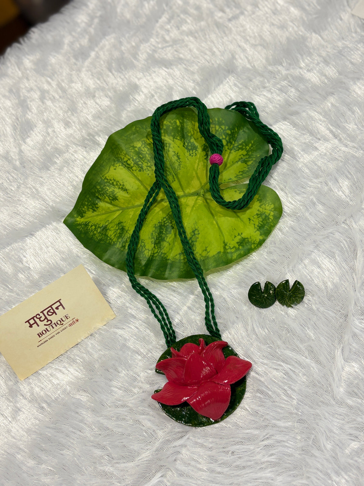Polymer clay Big lotus neckpiece| CJ011