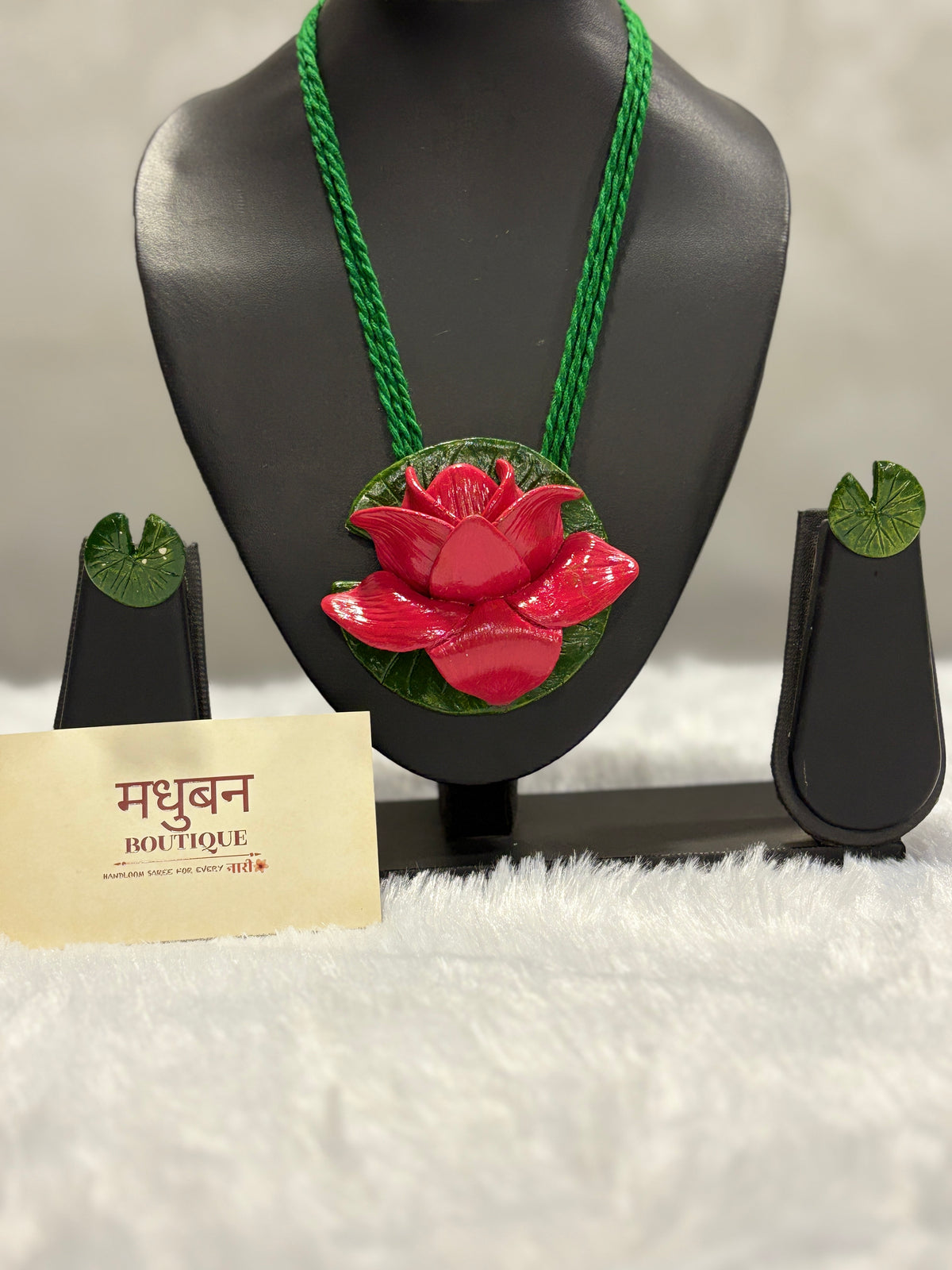 Polymer clay Big lotus neckpiece| CJ011