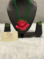 Polymer clay Big lotus neckpiece| CJ011