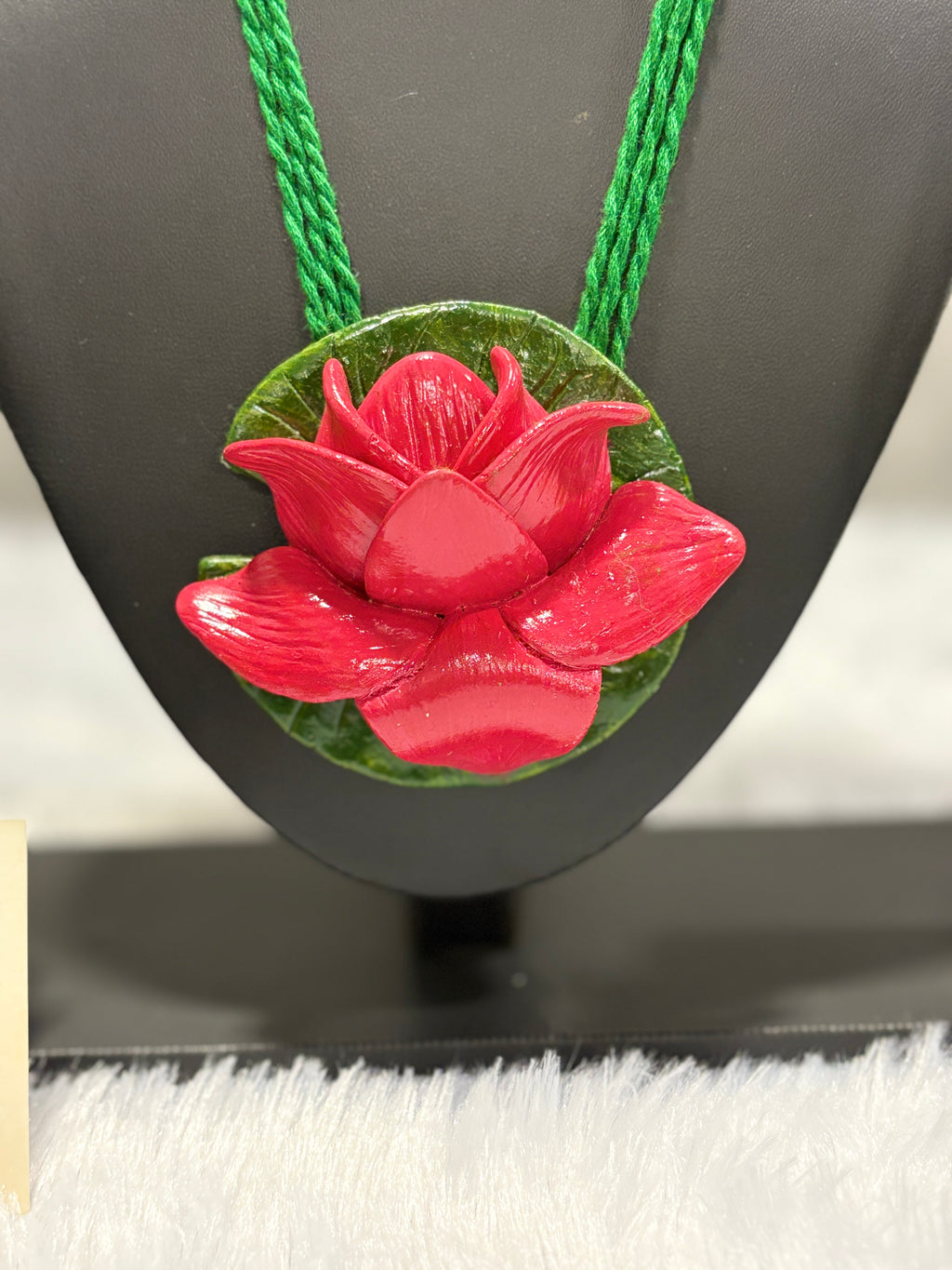 Polymer clay Big lotus neckpiece| CJ011