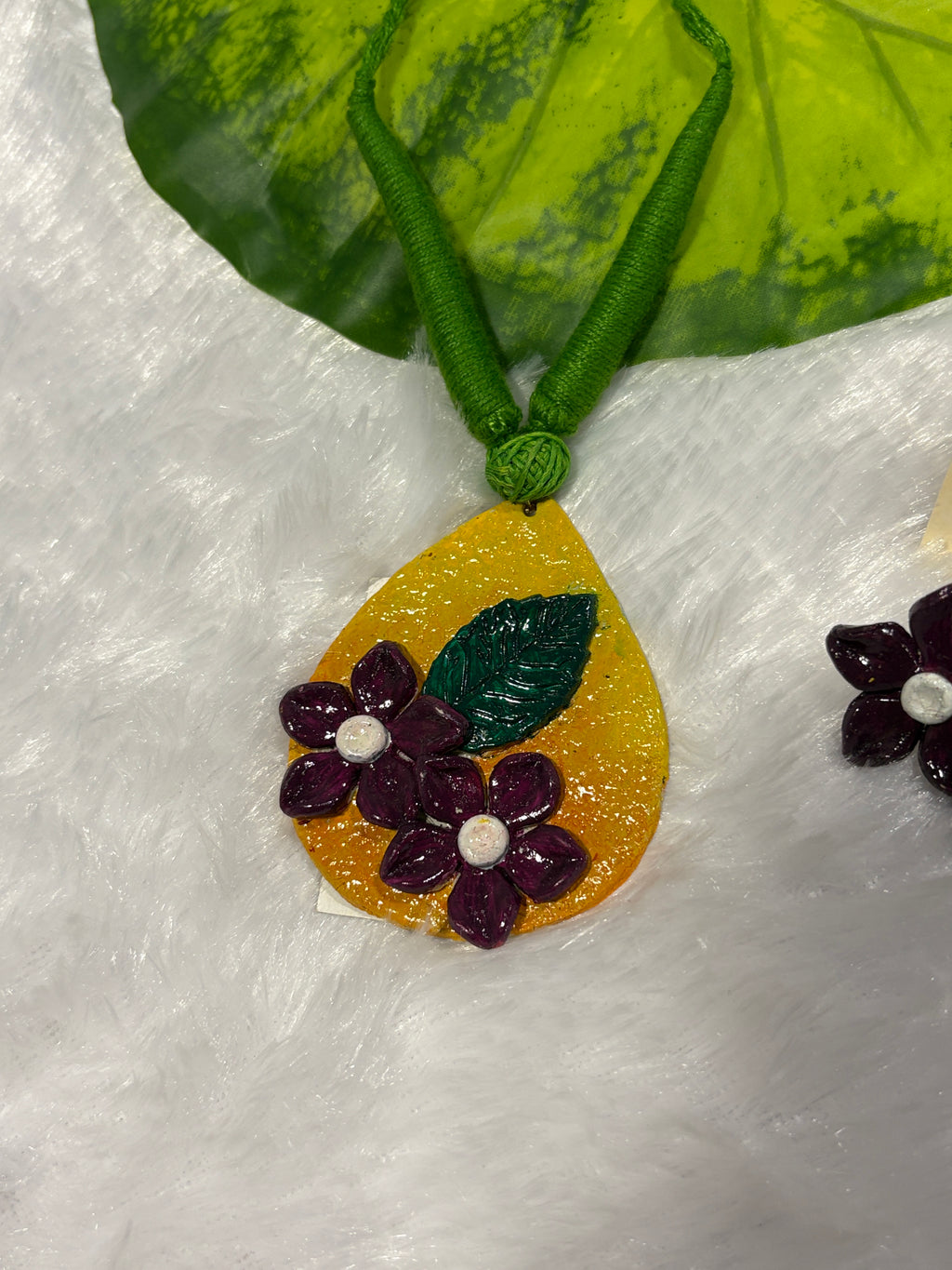 Polymer clay flower neckpiece| CJ002