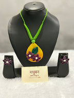 Polymer clay flower neckpiece| CJ002