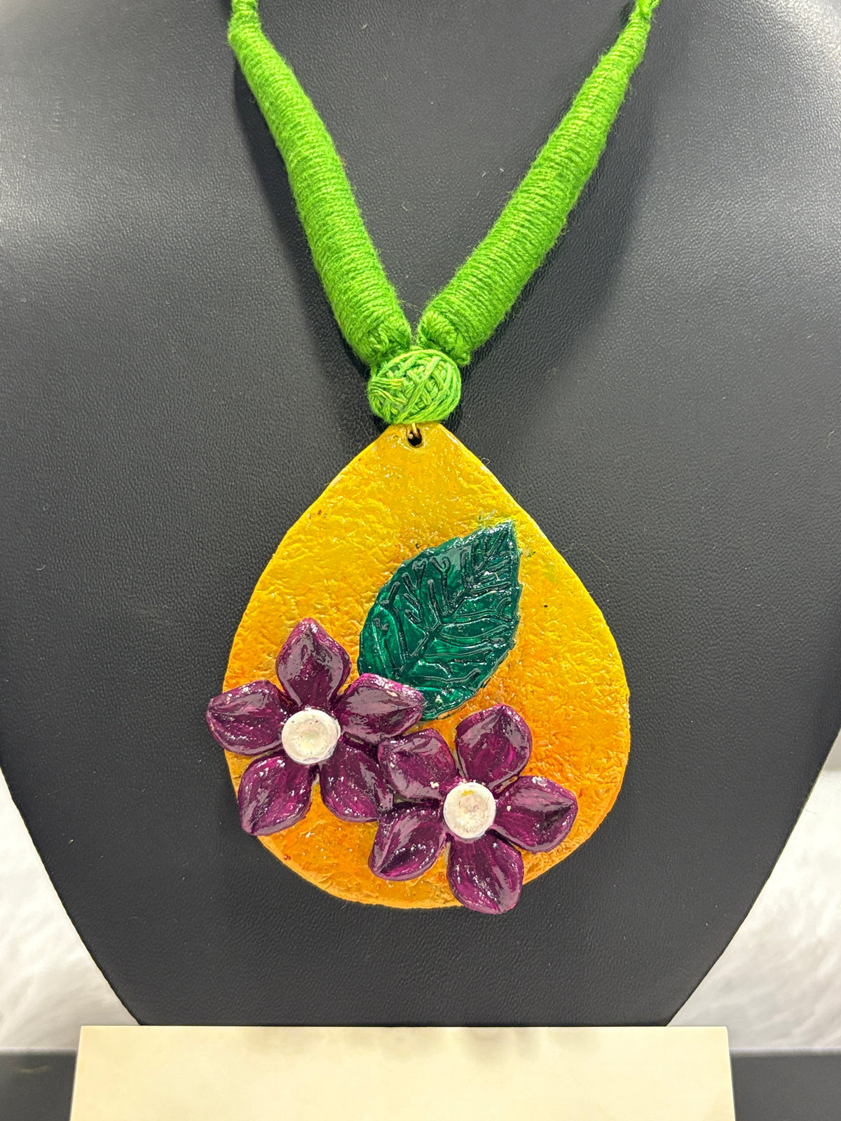 Polymer clay flower neckpiece| CJ002