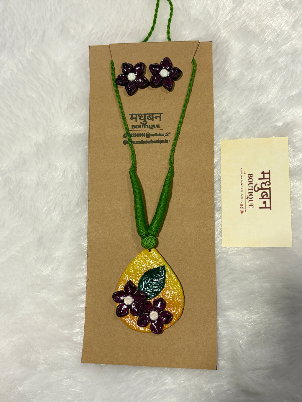 Polymer clay flower neckpiece| CJ002