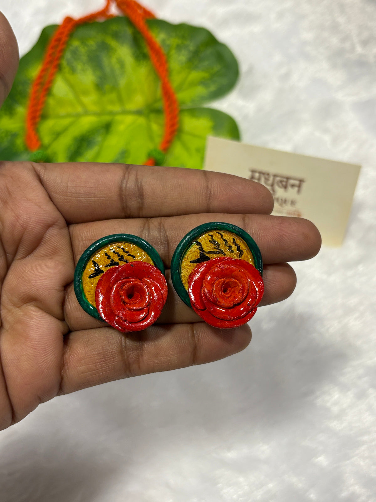 Polymer clay flower neckpiece| CJ006