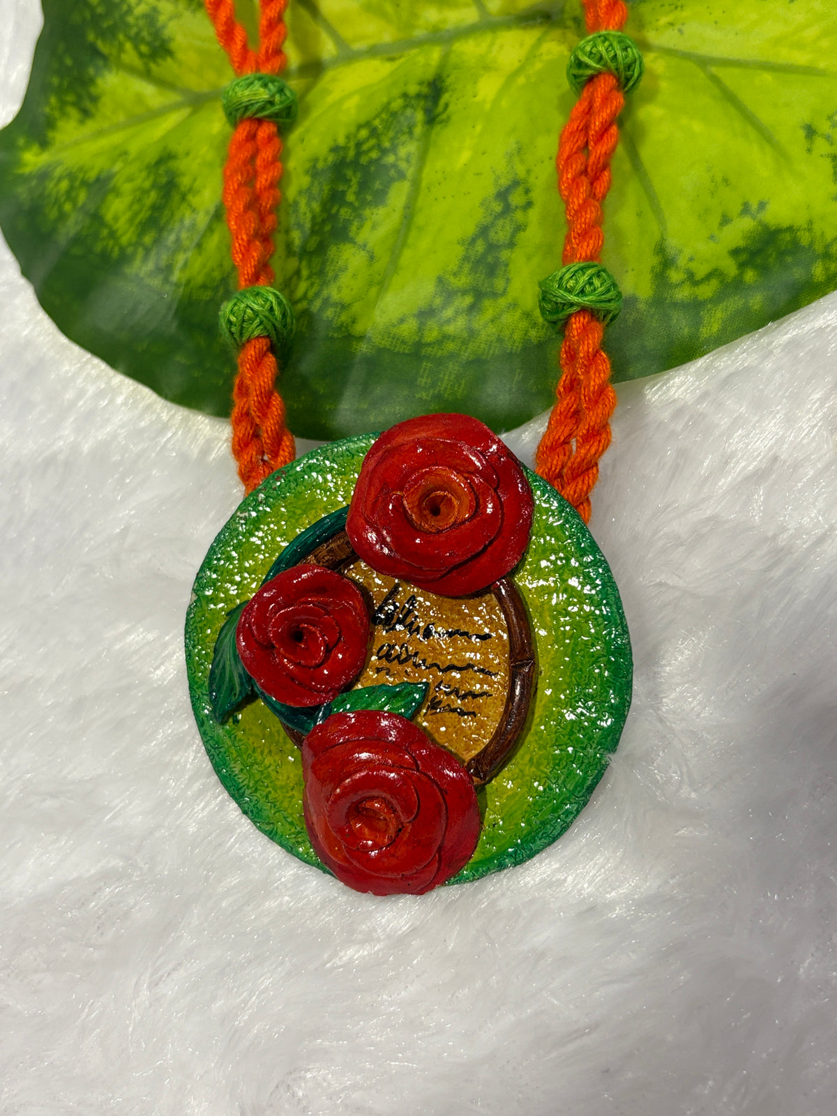 Polymer clay flower neckpiece| CJ006