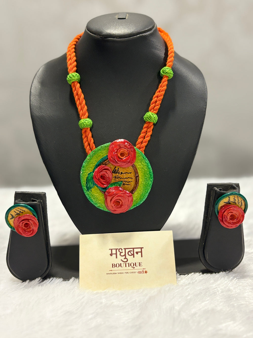 Polymer clay flower neckpiece| CJ006