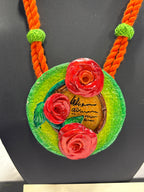 Polymer clay flower neckpiece| CJ006