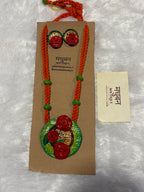 Polymer clay flower neckpiece| CJ006