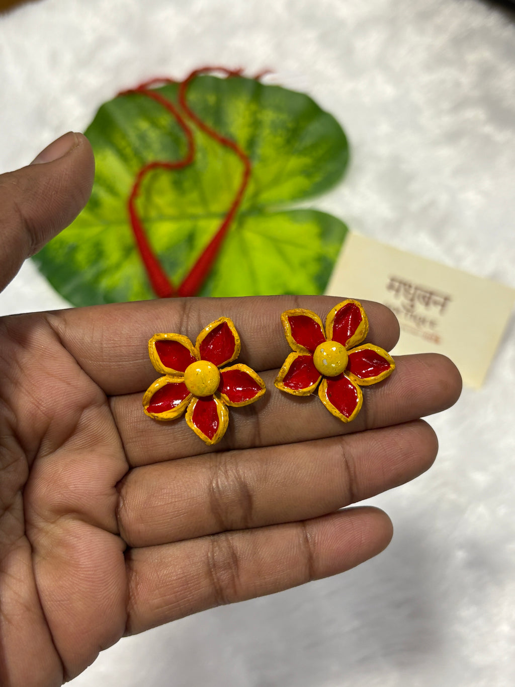 Polymer clay flower neckpiece| CJ003