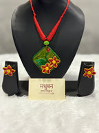 Polymer clay flower neckpiece| CJ003