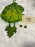 Polymer clay green maple leaf neckpiece| CJ009