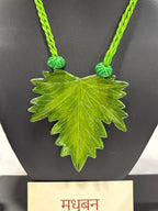 Polymer clay green maple leaf neckpiece| CJ009