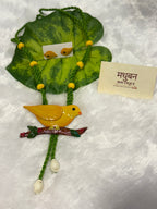 Polymer clay Big bird neckpiece with shells(yellow)| CJBI002