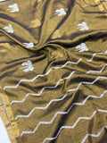 Tissue linen dragonfly saree with zari pallu | Copper|TL005