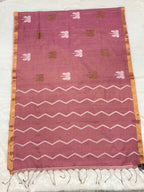 Tissue linen dragonfly saree with zari pallu |Baby pink|TL003
