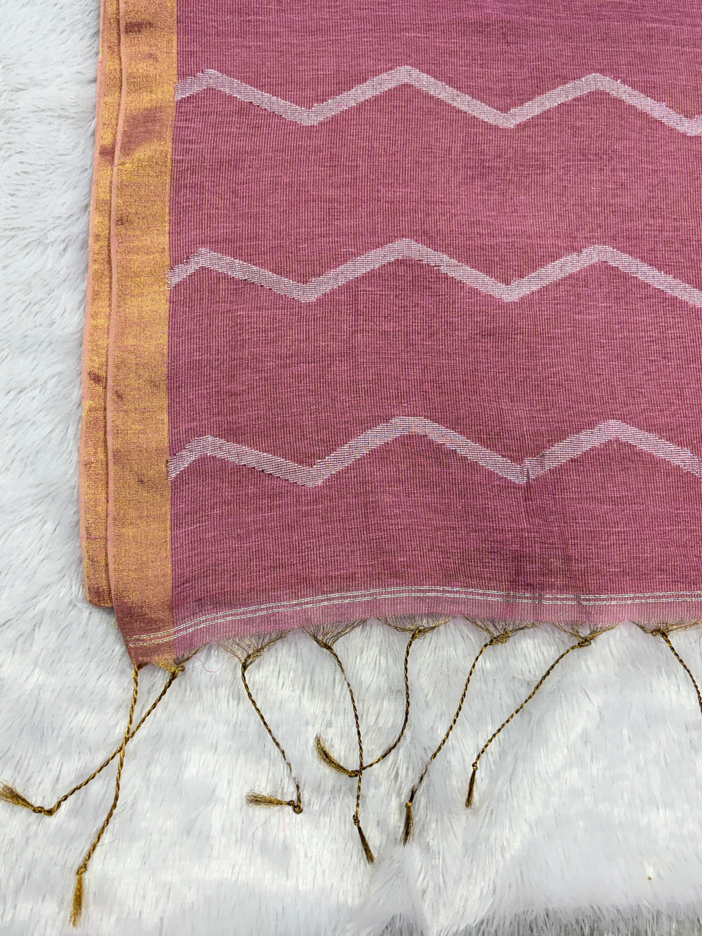 Tissue linen dragonfly saree with zari pallu |Baby pink|TL003