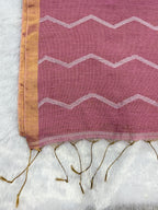 Tissue linen dragonfly saree with zari pallu |Baby pink|TL003