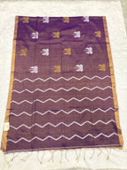 Tissue linen dragonfly saree with zari pallu | Lilac|TL006