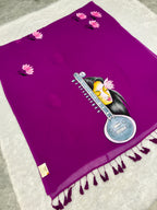 Handpainted MEERA face painting saree|Magenta|HPMEERA02