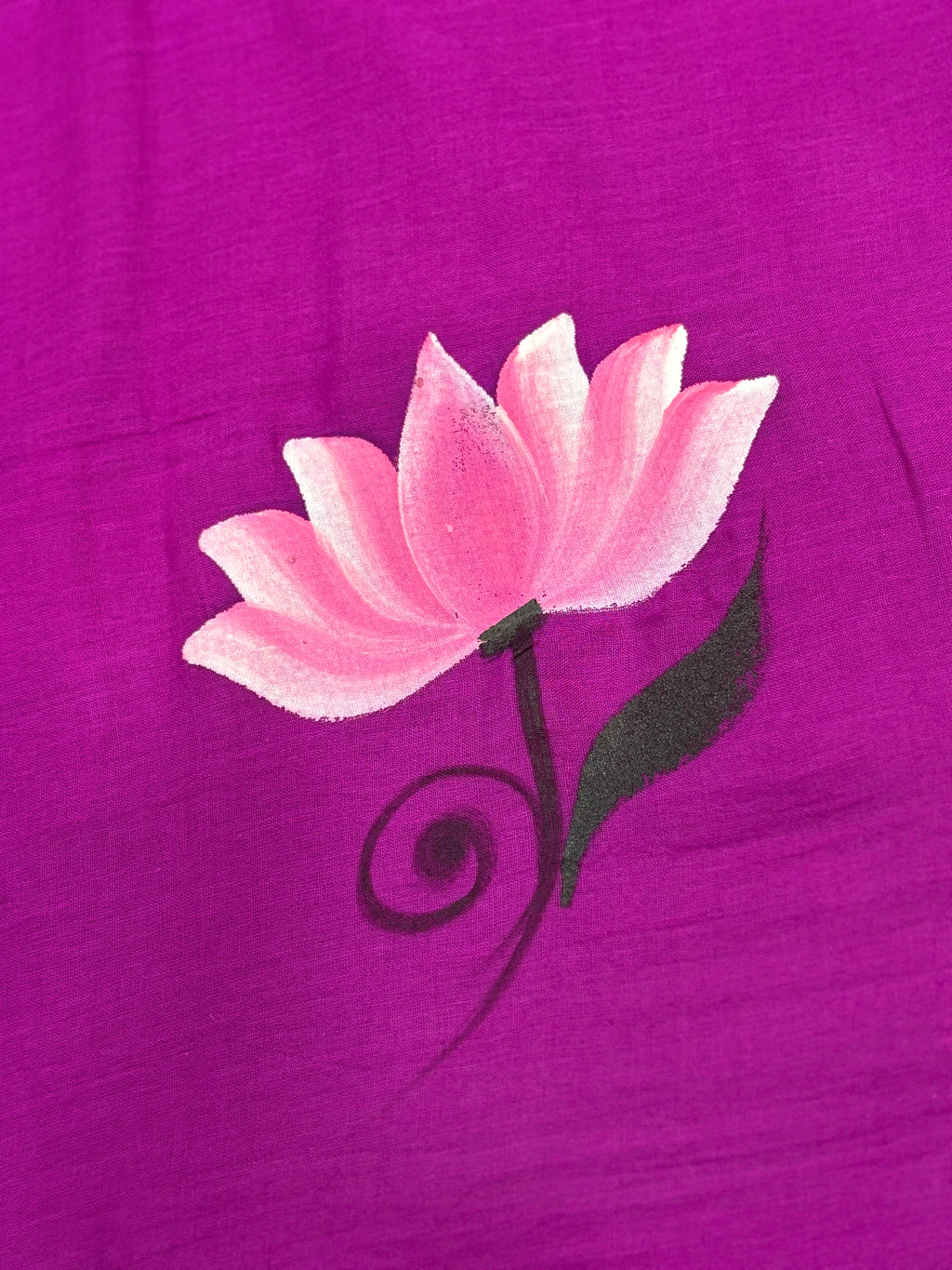 Handpainted MEERA face painting saree|Magenta|HPMEERA02