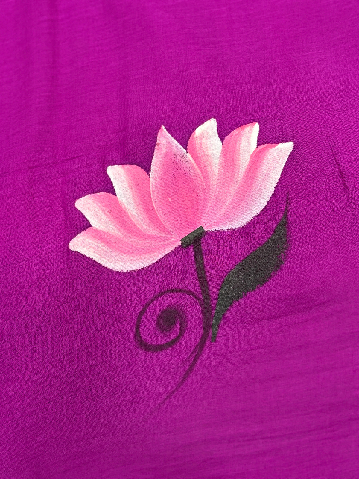 Handpainted MEERA face painting saree|Magenta|HPMEERA02