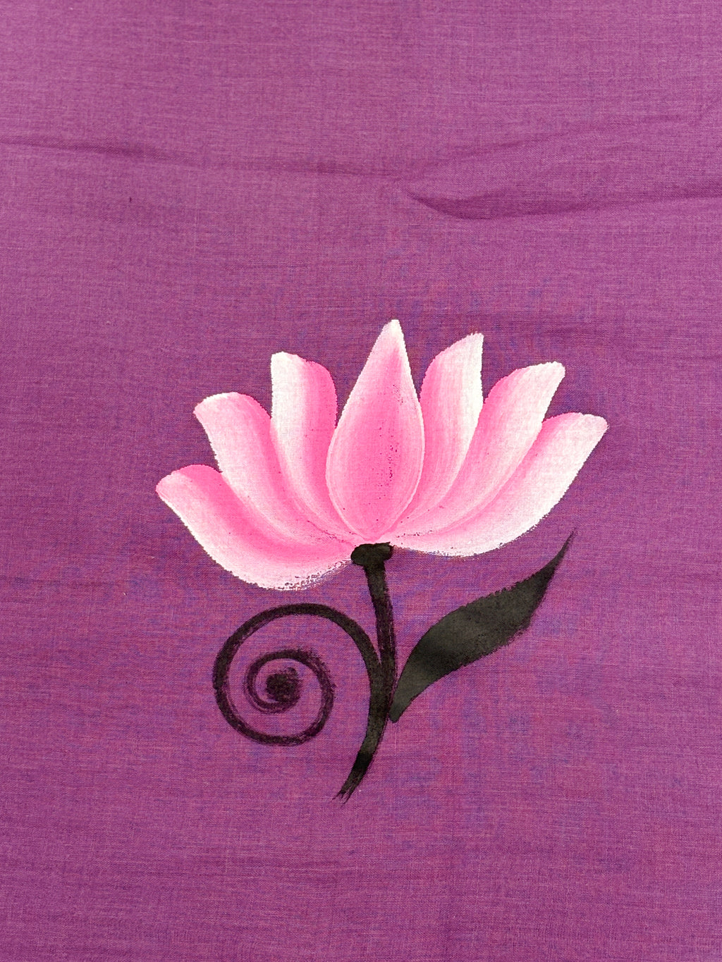 Handpainted MEERA face painting saree|Lilac|HPMEERA01