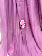 Handpainted MEERA face painting saree|Lilac|HPMEERA01