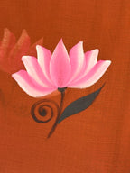 Handpainted MEERA face painting saree|Rust red|HPMEERA03