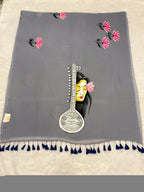 Handpainted devdas saree|Mehendi green|HPDEV03