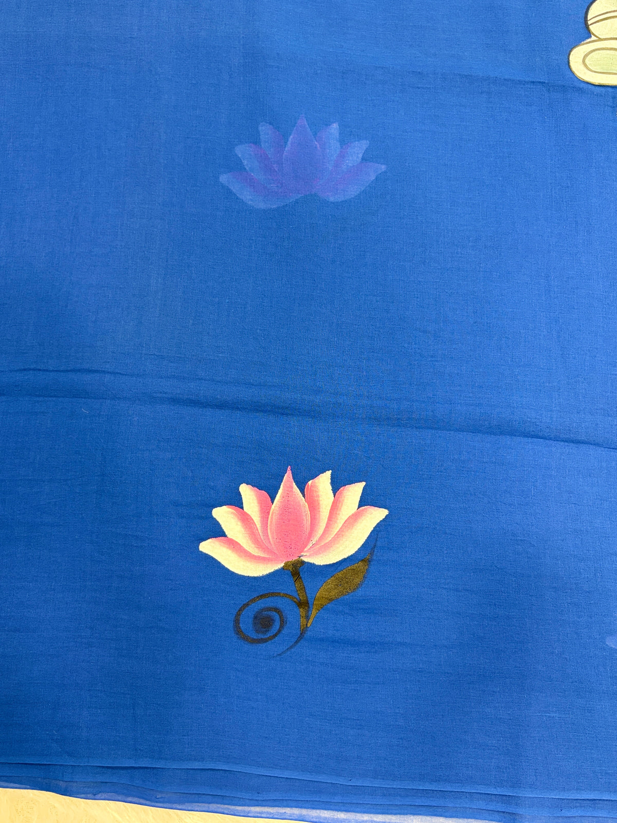 Handpainted MEERA face painting saree|Blue|HPMEERA05