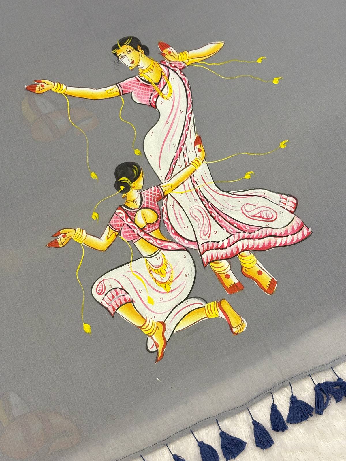 Handpainted devdas saree|Mehendi green|HPDEV03
