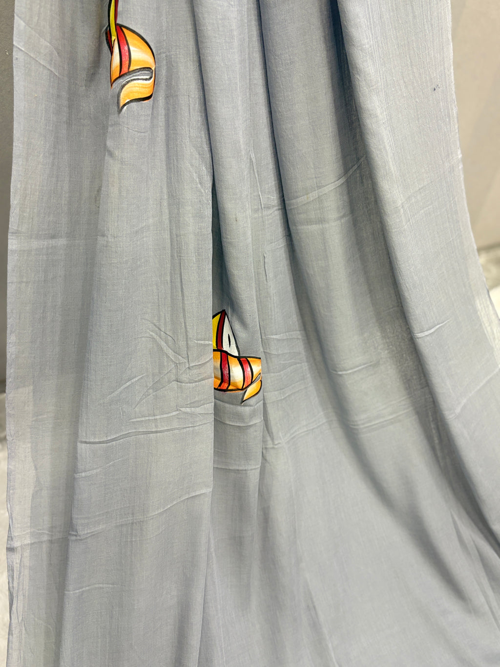 Handpainted devdas saree|Mehendi green|HPDEV03