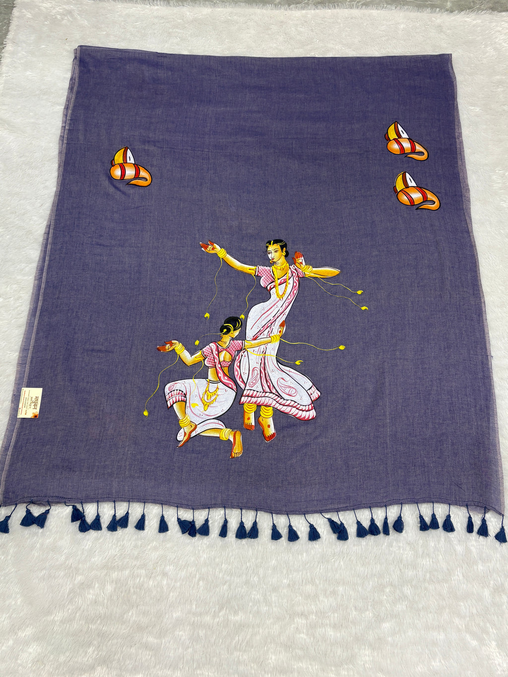 Handpainted devdas saree|Lilac|HPDEV05