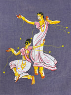 Handpainted devdas saree|Lilac|HPDEV05
