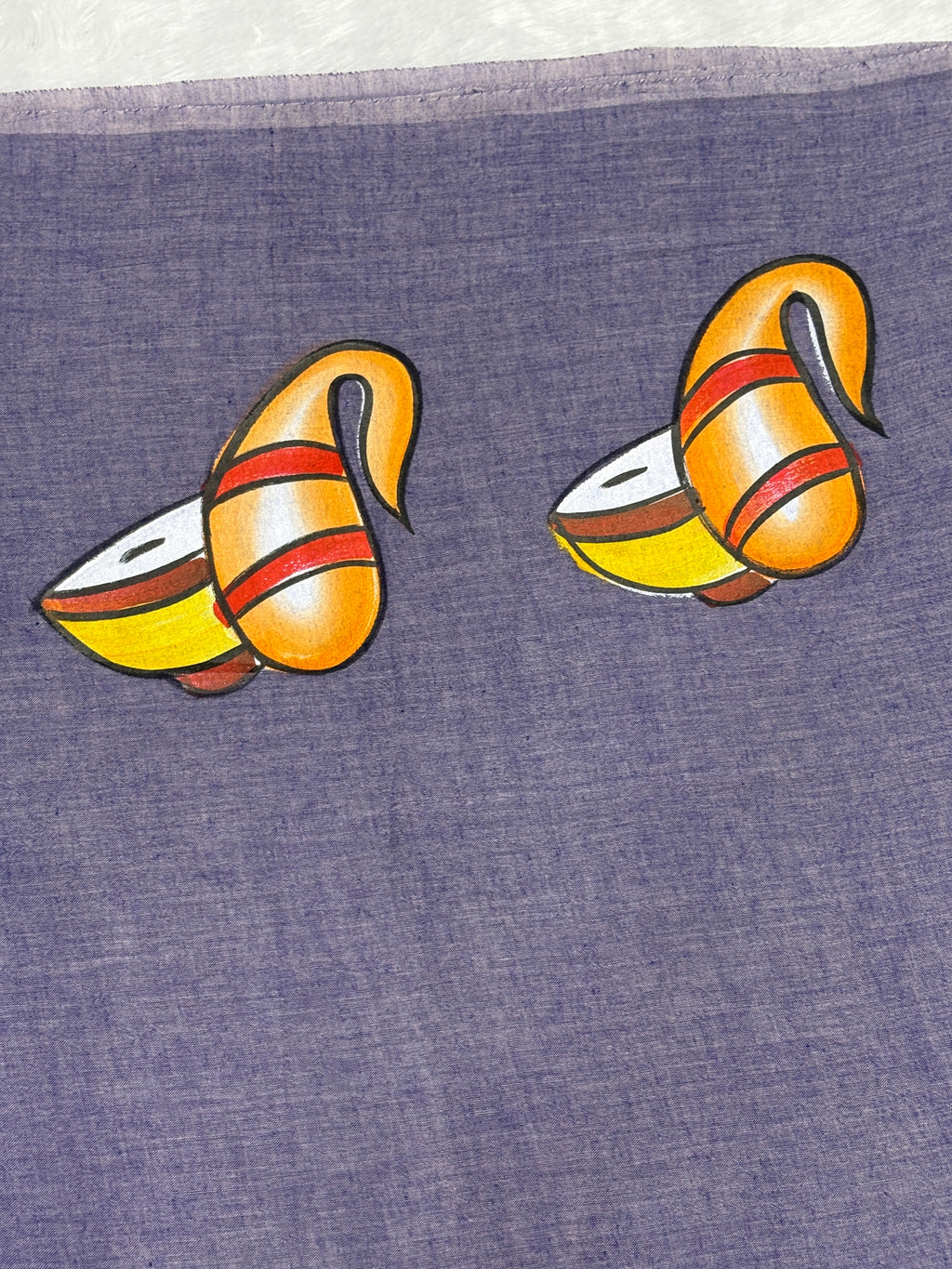 Handpainted devdas saree|Lilac|HPDEV05