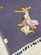 Handpainted devdas saree|Lilac|HPDEV05