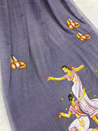 Handpainted devdas saree|Lilac|HPDEV05