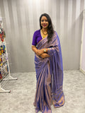 Royal Lavender Zari Elegance Saree