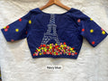Paris Bloom Navy Blue Designer Blouse