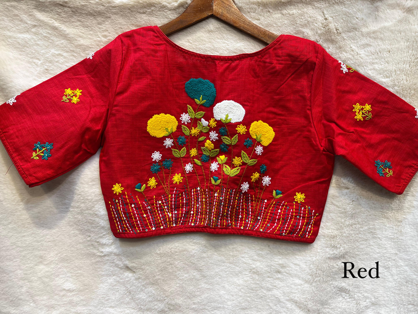 Scarlet Garden Handcrafted Embroidered Designer Blouse